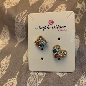 ⭐️ 5 for $25 ⭐️ Colorful Heart and Square Earrings